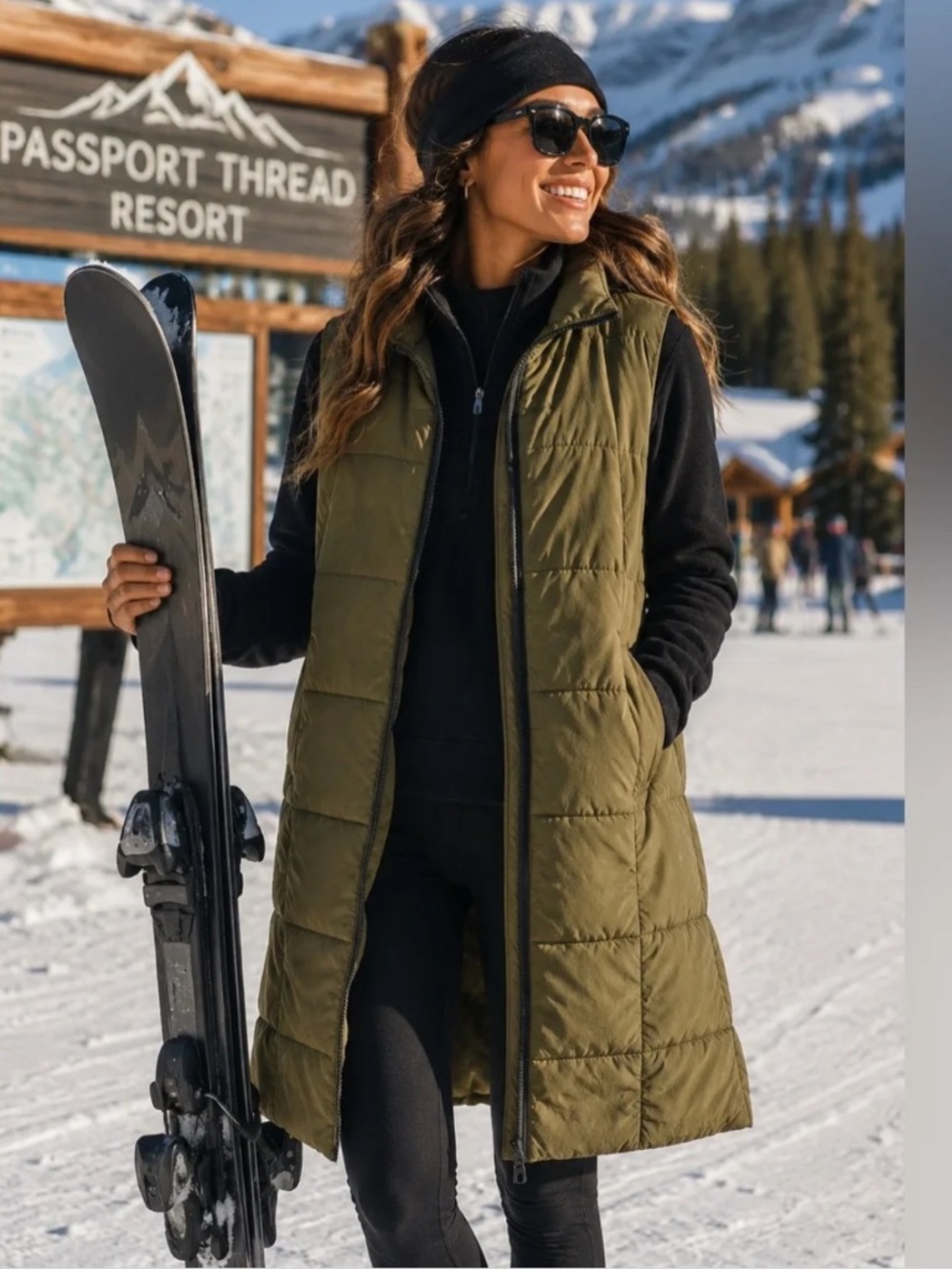 Free People FP Movement Small S on the move packable puffer vest green longline - Picture 1 of 7